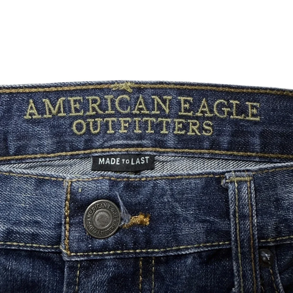 American Eagle Outfitters Mens Original Straight Blue Jeans Medium Wash 36x34